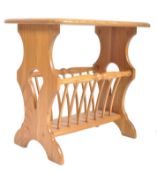 RETRO ERCOL BEECH & ELM MAGAZINE RACK SIDE TABLE