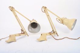 TWO HERBERT TERRY & SONS RETRO ANGLEPOISE WALL MOUNTED LIGHTS