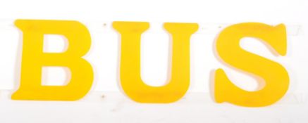 VINTAGE 20TH CENTURY COLOURED PLEXIGLASS BUS WALL SIGN