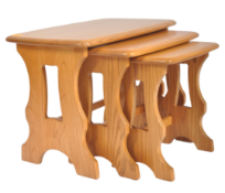 ERCOL - 1970s ELM NEST OF GRADUATING TABLES