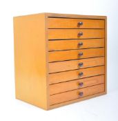 VINTAGE TEAK EIGHT DRAWER FIELD SPECIMEN CHEST CABINET