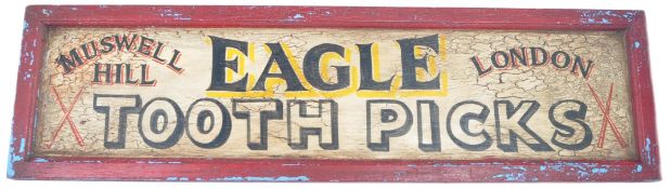 VINTAGE ADVERTSING - 20TH CENTURY EAGLE TOOTHPICKS SHOP SIGN
