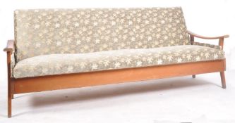 RETRO MID CENTURY TEAK FOUR SEATER SOFA DAY BED SETTEE