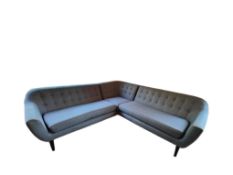 MADE.COM - CONTEMPORARY GREY L-SHAPED BUTTONBACK SOFA