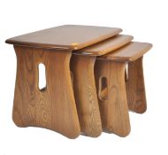 RETRO ERCOL WINDSOR 1159 TEAK NEST OF GRADUATING TABLES