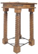 20TH CENTURY ANGLO-INDIAN INSPIRED CARVED OAK SIDE TABLE