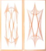 PAIR OF VINTAGE PIN ON COPPER STRING ARTWORK PANELS