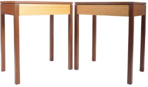 BRITISH MODERN DESIGN - PAIR TEAK OCCASIONAL SIDE TABLES