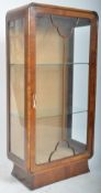 VINTAGE ART DECO WALNUT DISPLAY CABINET VITRINE
