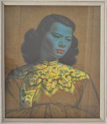 VINTAGE 1960S TRETCHIKO 'CHINESE GIRL' COLOURED PRINT