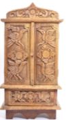 20TH CENTURY INDIAN FOLK HAND CARVED JEWELLRY CABINET