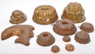 COLLECTION 19TH CENTURY COPPER JELLY MOULDS - WAGNER