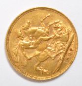 EDWARD VII 1907 22CT GOLD FULL SOVEREIGN COIN