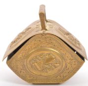 W. AVERY & SONS -19TH CENTURY BRASS COAL SCUTTLE NEEDLE CASE