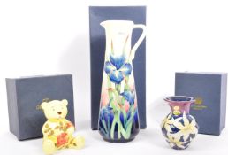 THREE PIECES OLD TUPTON WARE CHINA - BOXED - MOORCROFT STYLE