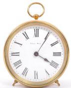 FRENCH VINTAGE 20TH CENTURY BRASS CYLINDER BARREL CLOCK