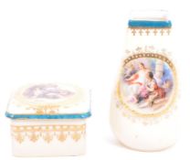 OLS ST KILIAN PORCELAIN BUD VASE & RING DISH WITH BEADED GILDING