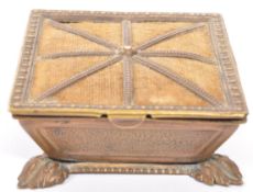 19TH CENTURY AVERY STYLE BRASS NEEDLE CASE