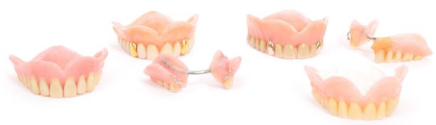 COLLECTION OF 20TH CENTURY FALSE TEETH - GOLD CAPS