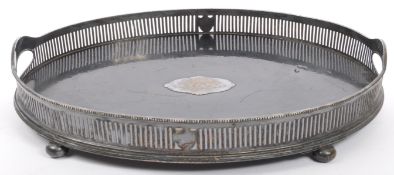 EARLY 19TH CENTURY SILVER PLATED PRESENTATION SERVING TRAY