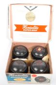 SET OF FOUR AUSTRALIAN HENSELITE GARDEN LAWN BOWLS