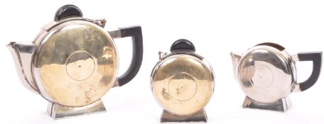 ART DECO CHRISTOPHER DRESSER STYLE SILVER PLATED TEA SERVICE