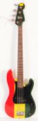 VINTAGE 20TH CENTURY RASTA FLAG ELECTRIC GUITAR