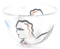 KOSTA BODA ULRICA HYDMAN-VALLIEN HAND PAINTED GLASS BOWL