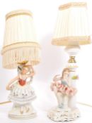 PAIR OF 20TH CENTURY GERMAN PORCELAIN LAMP BASES - DRESDEN