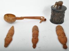 COLLECTION OF CARVED WOOD ZAMBIAN ITEMS