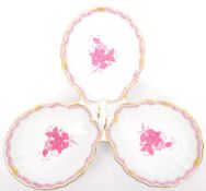 20TH CENTURY HEREND HUNGARIAN CHINESE BOUQUET PORCELAIN DISH