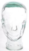 VINTAGE 20TH CENURY MILLINERS GLASS BUST HEAD
