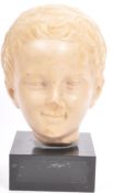 20TH CENTURY RESIN BUST ON BLACK MARBLE BASE