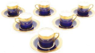 AN EARLY SET OF 20TH CENTURY AYNSLEY BONE CHINA COFFEE SET