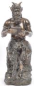 A CAST FAUX BRONZE CLASSICAL SCULPTURAL FAUN SATYR FIGURINE