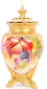 ROYAL WORCESTER IVORY BLUSH LIDDED POT / VASE