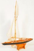 20TH CENTURY WOODEN SCRATCH BUILT MODEL BOAT
