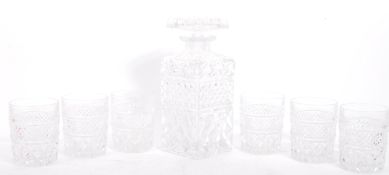 VINTAGE 20TH CENTURY LIQUOR GLASS DECANTER & GLASSES