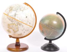 TWO VINTAGE 20TH CENTURY DESK TOP WORLD GLOBES