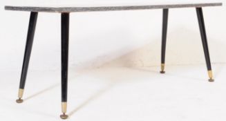 A VINTAGE 1960S FORMICA TOPPED COFFEE TABLE DANSETTE LEGS