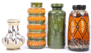 COLLECTION OF VINTAGE RETRO WEST GERMAN FAT LAVA VASES