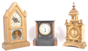 COLLECTION OF THREE VINTAGE 20TH CENTURY MANTEL CLOCKS