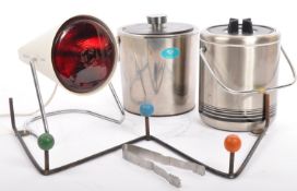 RETRO ATOMIC COAT & CHROME ICE BUCKETS & HEAT LAMP