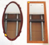 TWO MID CENTURY DANISH INSPIRED WALL MIRRORS