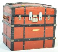 VINTAGE 20TH CENTURY DOME TOP STEAMER CHEST TRUNK