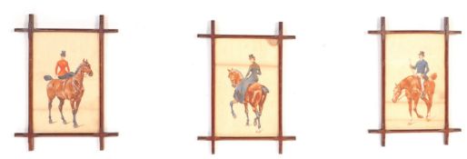COLLECTION OF THREE WATER COLOUR PAINTINGS OF DRESSAGE
