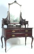 MAHOGANY CHINESE CHIPPENDALE STYLE DRESSING TABLE