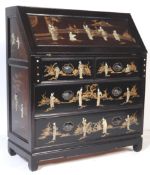 20TH CENTURY CHINESE CHINOISERIE LACQUERED WRITING BUREAU