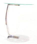 RETRO VINTAGE MID 20TH CENTURY GLASS & CHROME TABLE