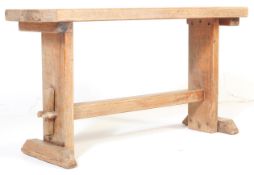 VINTAGE 20TH CENTURY ELM WOOD RUSTIC GARDEN BENCH